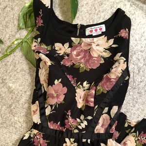 Cute Black and Purple Floral Dress